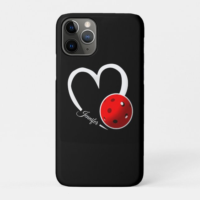 Pickleball-Liebe Weißes Herz - Rotes Pickleball Case-Mate iPhone Hülle (Rückseite)