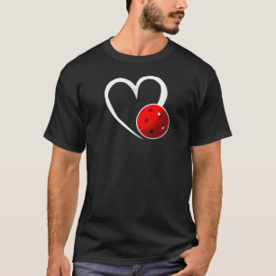 Pickleball-Liebe Weißes Herz - Rotes Pickleball T-Shirt
