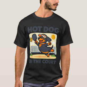 Pickleball-Liebhaber Wiener-Dachshund-Hotdog auf d T-Shirt