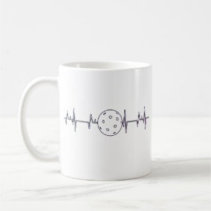 Pickleball-Liebhabers Herzschlag-Liniengeschenk Kaffeetasse