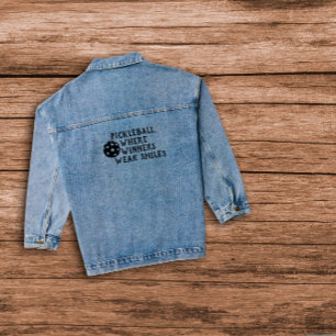 Pickleball-Liebhabers Traum lustiger roter Slogan Jeansjacke