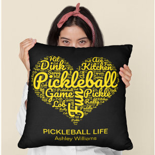 Pickleball Life Word Art Typografie Personalisiert Kissen