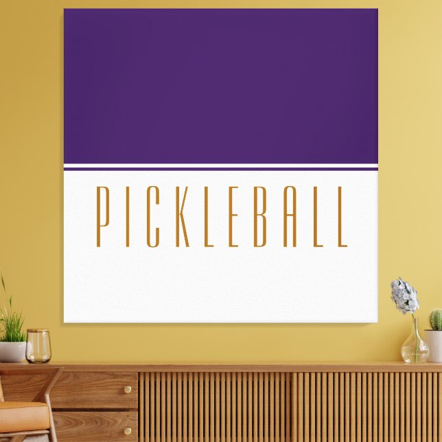 PICKLEBALL Lila weißer Farbblock Text Leinwanddruck (Insitu (Wohnzimmer))