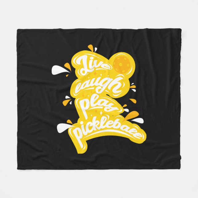 Pickleball - Live Laugh Play Pickleball Fleecedecke (Vorderseite (Horizontal))