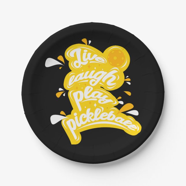Pickleball - Live Laugh Play Pickleball Pappteller (Vorderseite)