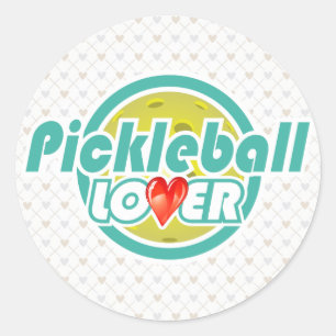 Pickleball Lover 2A-2B Optionen Runder Aufkleber