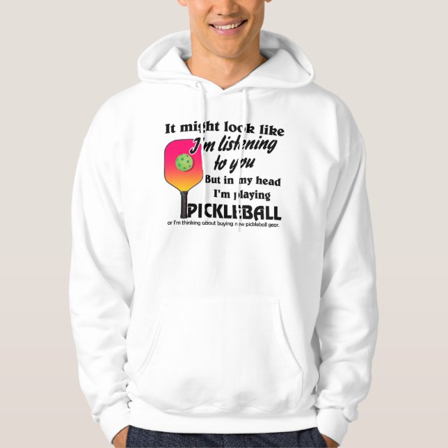 Pickleball Lover in meinem Kopf spiele ich Pickleb Hoodie (Vorderseite)