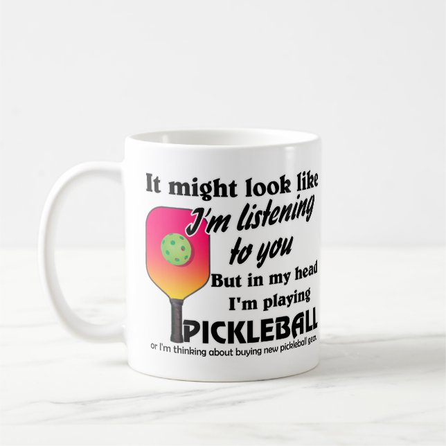 Pickleball Lover in meinem Kopf spiele ich Pickleb Kaffeetasse (Links)