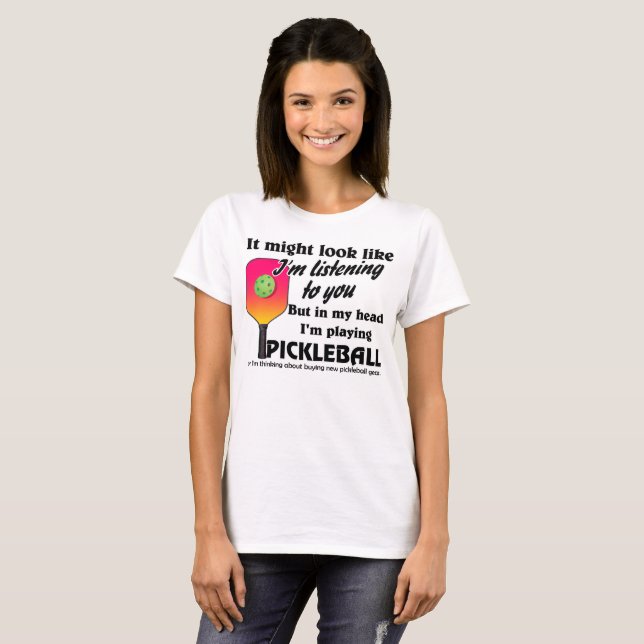 Pickleball Lover in meinem Kopf spiele ich Pickleb T-Shirt (Vorne ganz)