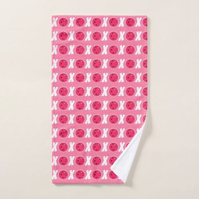 Pickleball Lover Valentine XOXO Pickleballs (Serviette à main)
