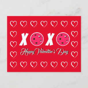 Pickleball Lover Valentine XOXO Pickleballs Postkarte