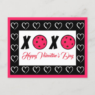 Pickleball Lover Valentine XOXO Pickleballs Postkarte