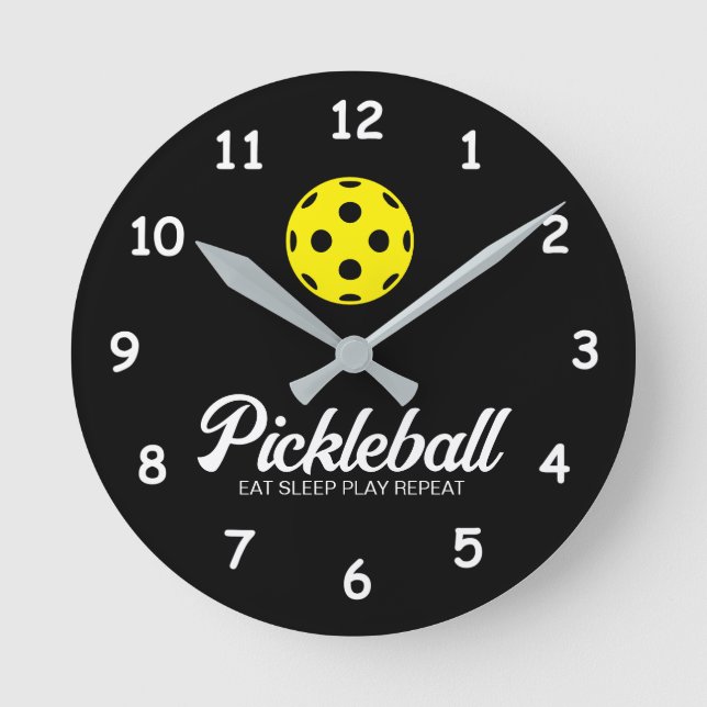 Pickleball lover wall clock with funny quote runde wanduhr (Vorderseite)