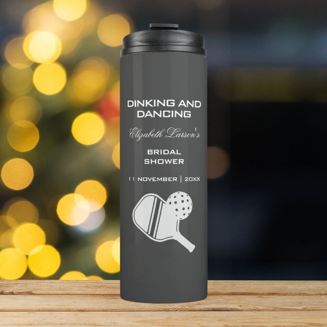 Pickleball Lovers Brautparty Black & White Thermosbecher (Von Creator hochgeladen)