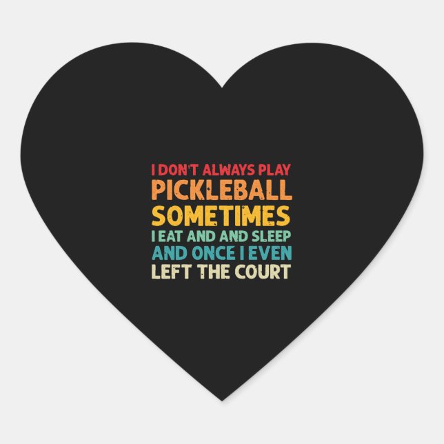 Pickleball Lovers Funny Pickleball Herz-Aufkleber (Vorderseite)
