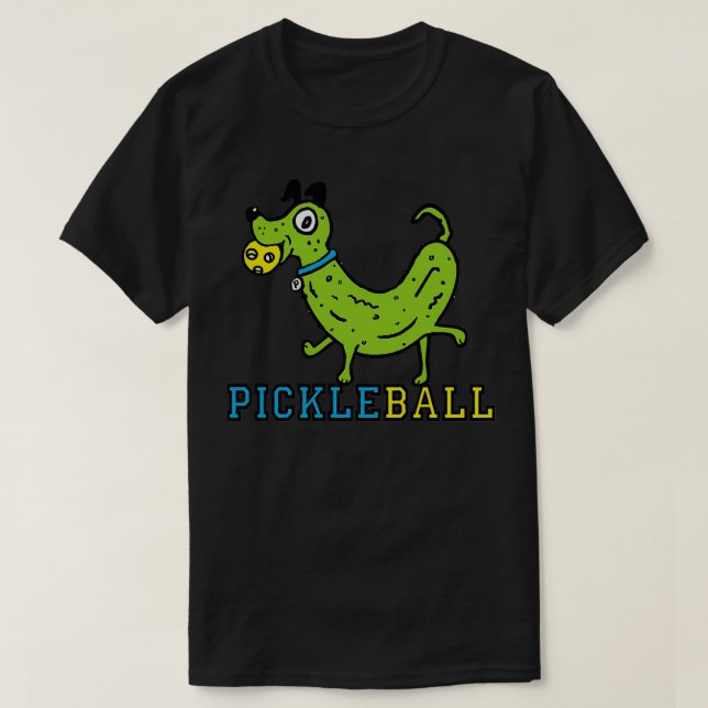Pickleball, lustiger Hund 4 T-Shirt (Design vorne)