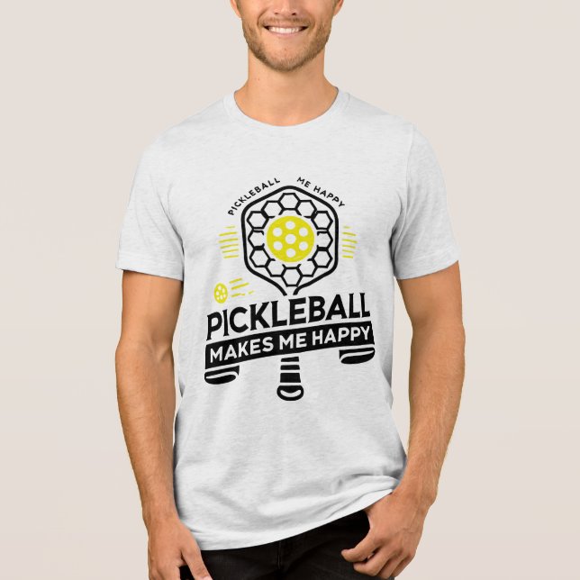 Pickleball macht mich glücklich Tri-Blend shirt (Vorderseite)
