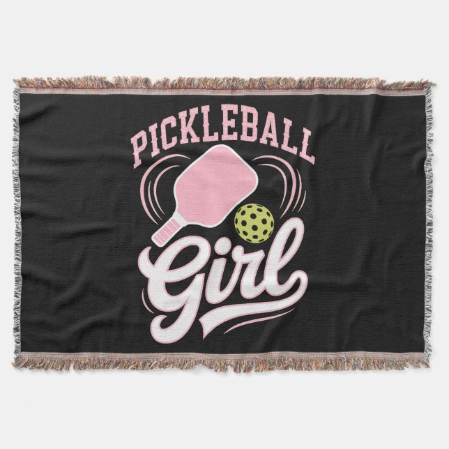 Pickleball Mädchen Spielerin Decke (Vorderseite)