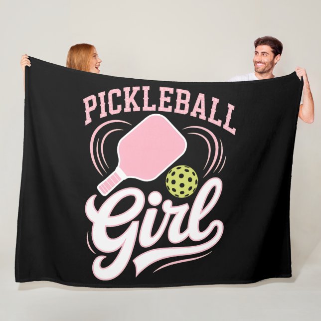 Pickleball Mädchen Spielerin Fleecedecke (Beispiel)