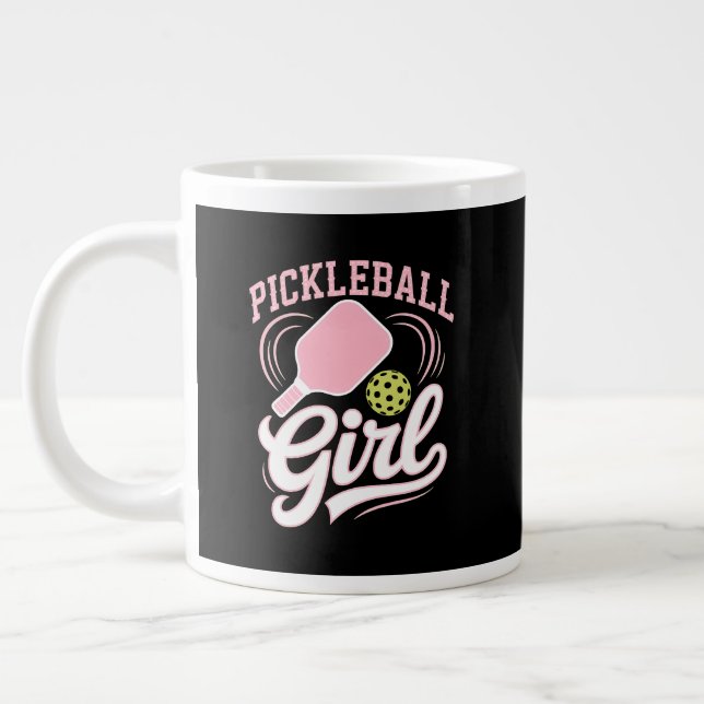 Pickleball Mädchen Spielerin Jumbo-Tasse (Links)