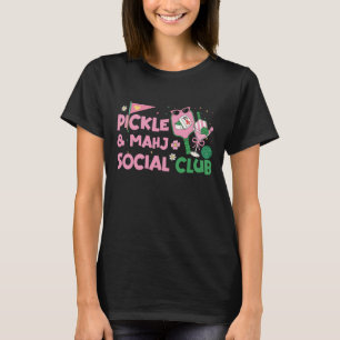 Pickleball Mahjong Paddle Kachel Sozialclub Spiel T-Shirt