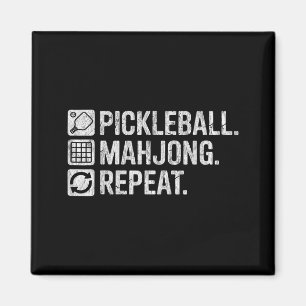 Pickleball Mahjong Wiederholung lustiges Spiel Lie Magnet
