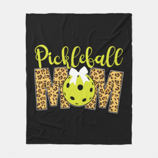 Pickleball Mama Mother Leopard Fleecedecke