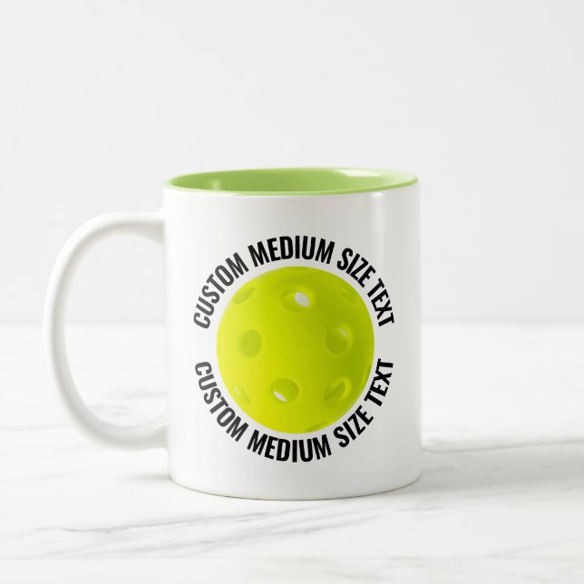 Pickleball & Medium Text LIME GRÜN 325ml Custom Zweifarbige Tasse (Links)
