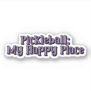 Pickleball: Mein glücklicher Ort, Retro-Text Aufkleber