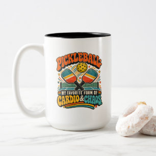 Pickleball Mein Lieblings-Cardio und Chaos Zweifarbige Tasse