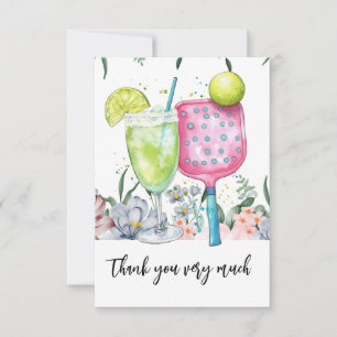 Pickleball mit Blume Dankeskarte