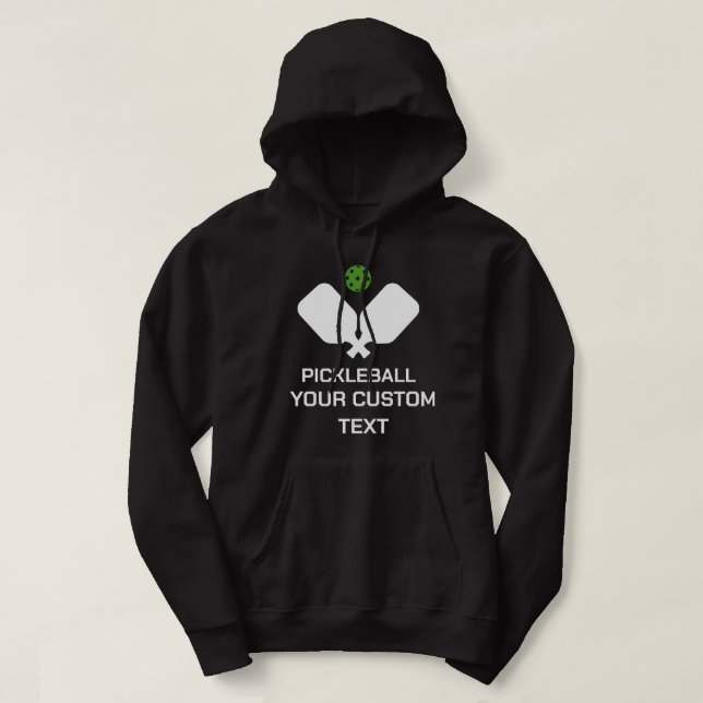 Pickleball mit Paddle & Ball Custom Hoodie (Design vorne)