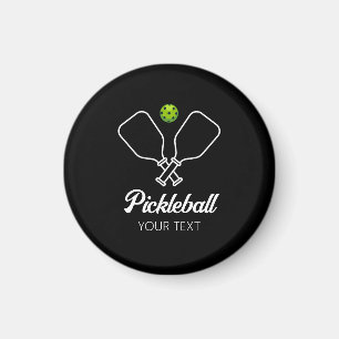 Pickleball mit Paddles und Ball Personalisiert Magnet