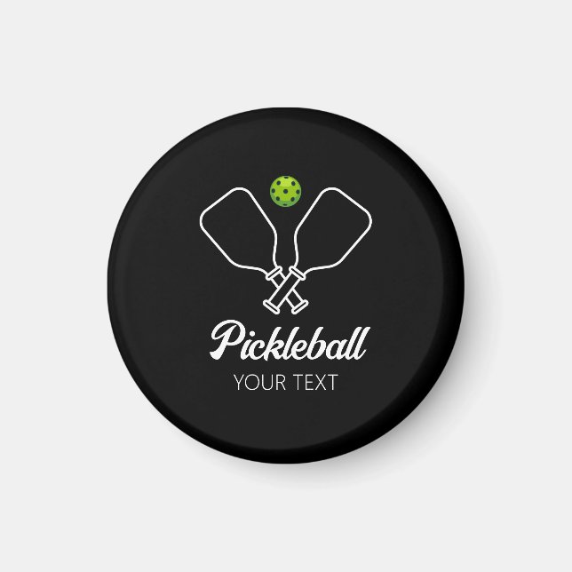 Pickleball mit Paddles und Ball Personalisiert Magnet (Vorne)