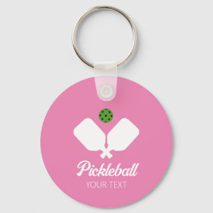 Pickleball mit Paddles und Ball Personalisiert Schlüsselanhänger