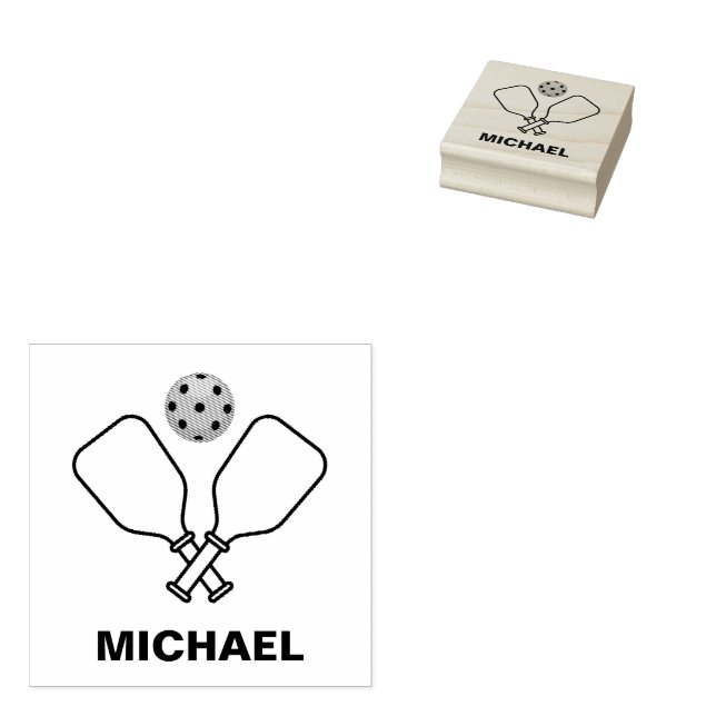 Pickleball mit Personalisiertem Paddle- und Ball-N Gummistempel (Stempel)