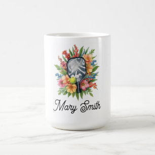 Pickleball mit schönen Blumen Kaffeetasse