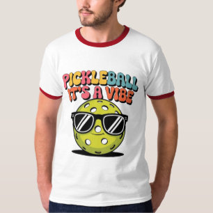 Pickleball mit Sonnenbrillen-Aufkleber und T - Shi T-Shirt