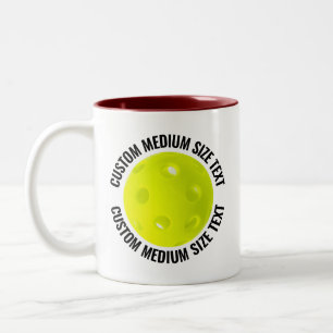 Pickleball & Mittel Text MAROON 11oz Custom Zweifarbige Tasse