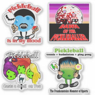 Pickleball-Monster Vampire Hexen Zombies Aufkleber