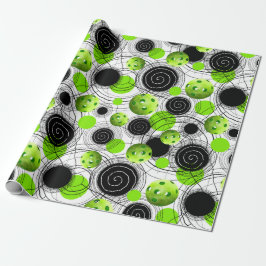 Pickleball-Muster Nebel Grün Geschenkpapier
