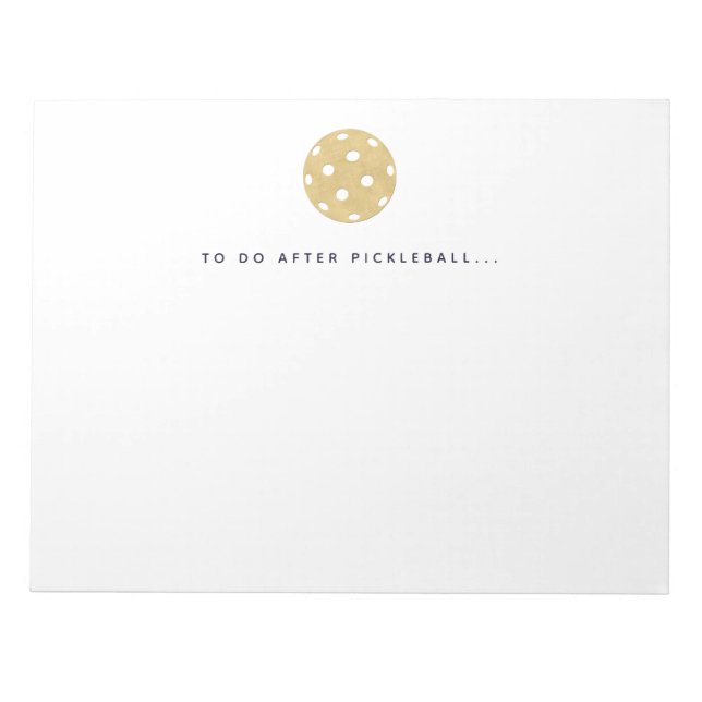Pickleball nach Pickleball Player Notepad ausführe Notizblock (Vorderseite)
