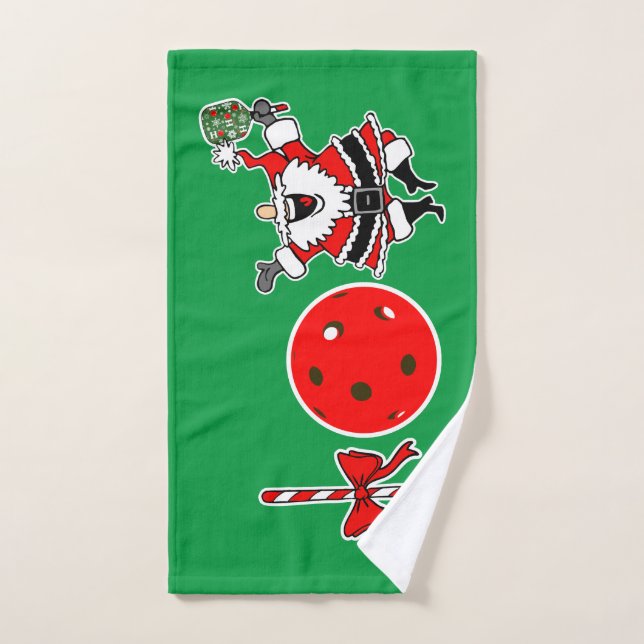 Pickleball Noël Joie Sucre de canne Père Noël Gree (Serviette à main)