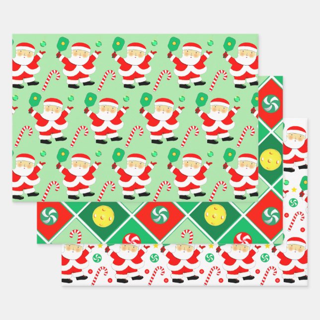 Pickleball Noël Vacances Papier cadeau d'enveloppe (Lot)