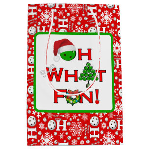 Pickleball Oh, was Spaß Weihnachten rot und weiß Mittlere Geschenktüte