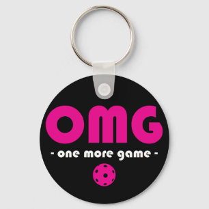 Pickleball One More Game Black / Pink Schlüsselanhänger