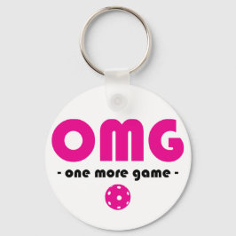 Pickleball One More Game white / pink Schlüsselanhänger