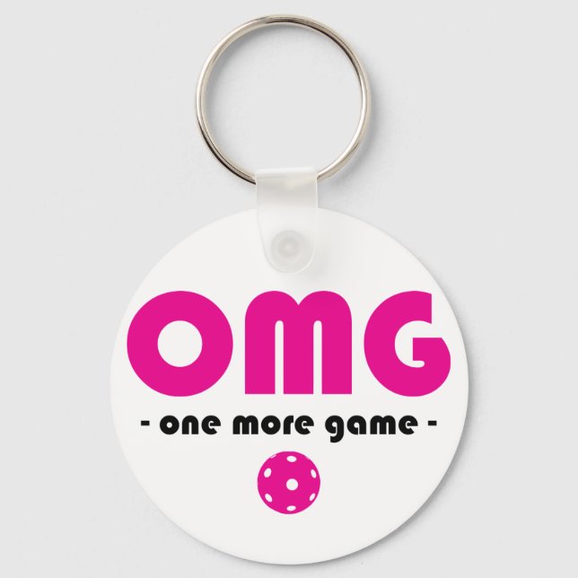 Pickleball One More Game white / pink Schlüsselanhänger (Vorderseite)
