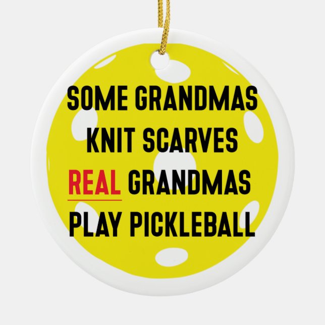 Pickleball-Ornament für Oma Keramik Ornament (Vorne)