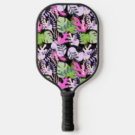 Pickleball Paddle: Abstrakte Blätter (schwarz/grün Pickleball Schläger